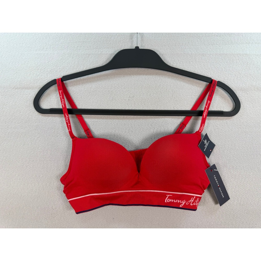 Tommy Hilfiger Womens Red Seamless Lightly Lined Bra Size 34A NWT